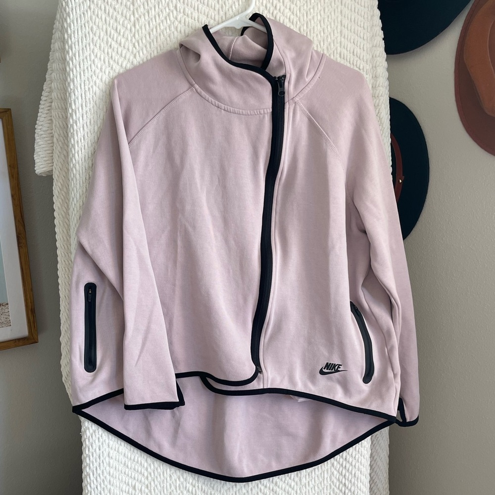 Nike Sportswear Tech Fleece Women's Full Zip Cape Hoodie Rose Pink-Black Size XL